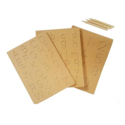 China China ABC 123 - Trace Numbers Learning Skills Development Letter Thinking Wooden Board for sale