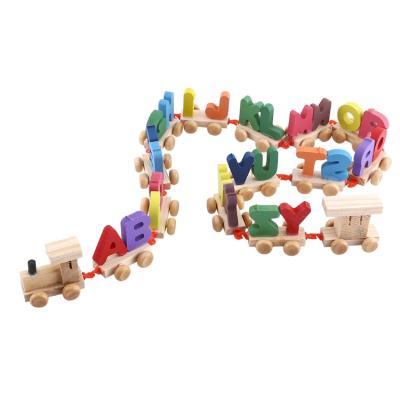 China China Children's Toys High-Grade Material Easy Set Wooden Letter Train for sale