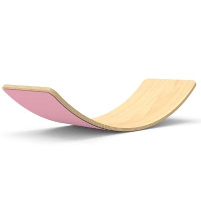 China Durable Educational Toys Nature Color Sensory Wooden Balance Board Training Yoga for sale