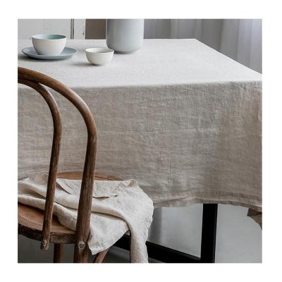 China Disposable Stonewashed Luxury Linen Placemat Table Cover 100% Natural Linen Clothes For Banquet Use for sale