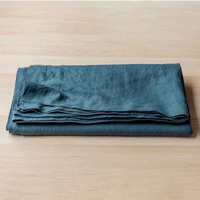 China Wholesale Factory Washable Available Luxury Teal Blue Linen Tablecloth Many Sizes For Dinner for sale