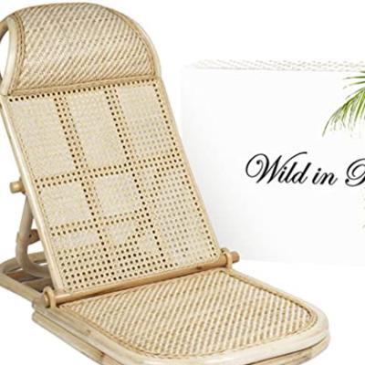 China Viable portable beach chair, wicker, cane, bamboo sofa. Rattan lawn, floor deck chair for sale