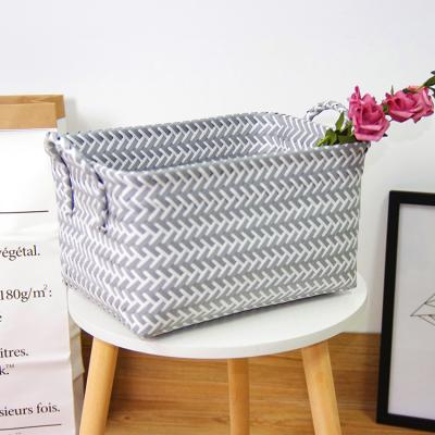 China Factory Wholesale Sustainable PP Material Laundry Basket Clothes Storage Basket, Solid Storage Bin Basket PP Storage Box for sale