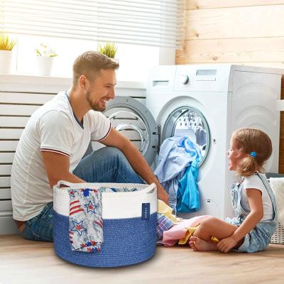 China New Arrival Hot Sale Large Size Cotton Rope Basket Laundry Baskets Cotton Rope Organizer Storage Basket for sale