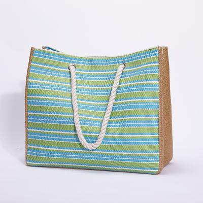 China Hot Selling Custom Made Beach Bag Chinese Factory Shoulder Beach Bag Fashion Beach Bag With Cotton Rope for sale