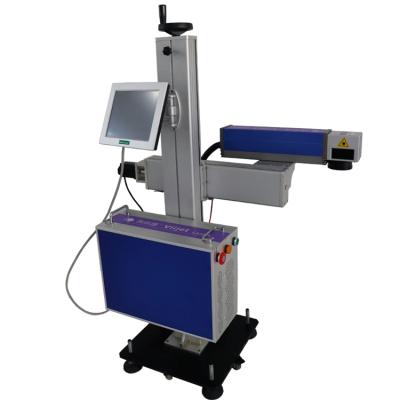 China Manufacturer Wholesale Customization 20W Flying Type Fiber Laser Marking Flying Machine For Metal Spare Parts for sale