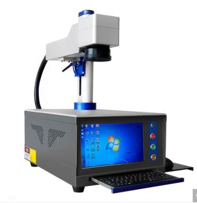 China Air cooled cheap desktop joined mini portable rotary fiber optic laser marking machine price 30w 20w for metal for sale