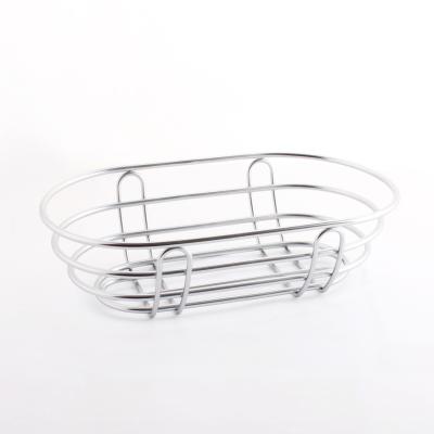 China Storage Heavy Duty Metal Oval Fruit Basket in Chrome Fruit Bowl for Storage Vegetable Eggs Fruits for sale