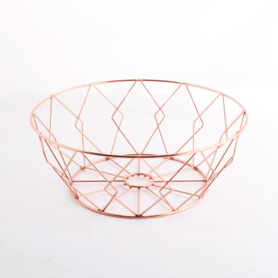 China Decorative Storage Metal Wire Countertops Fruit Bowl Centerpiece Table Top Counter Fruit Basket For Kitchen Living Room for sale