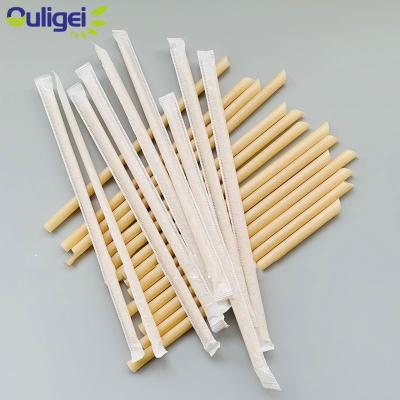 China Disposable Customized Natural Logo Sugarcane Bagasse Straw Acceptable Disposable Eco Friendly for sale