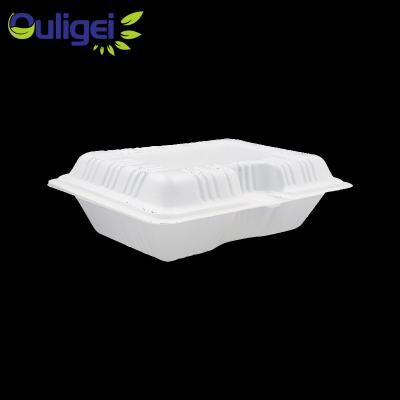 China Sturdy Freshness Preservation Biodegradable Microwave Meal Prep Disposable Bento Lunch Food Takeaway Box Thermoformed Container for sale