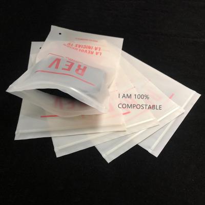 China Eco Friendly Disposable Custom Logo T-shirt Swimwear Zip Lock Biodegradable Bags Compostable Ziplock Bags For Clothing for sale