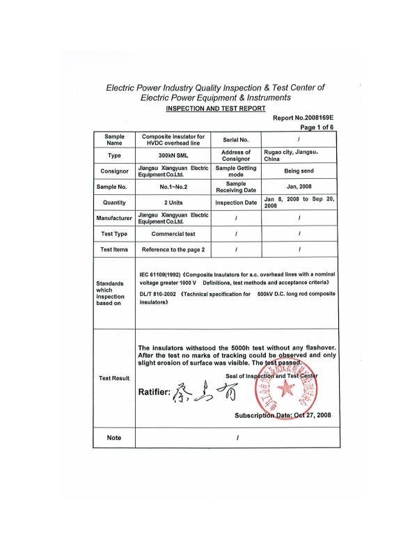 5000 Hour aging test report - China Kayi Industrial Co., Ltd.