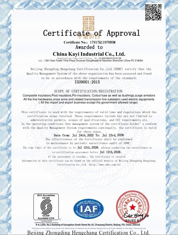 ISO Certificate - China Kayi Industrial Co., Ltd.