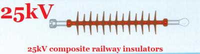 China 25kV Red Polymer Railway Insulators , Anti - pollution ECR Solid Core Insulator for sale