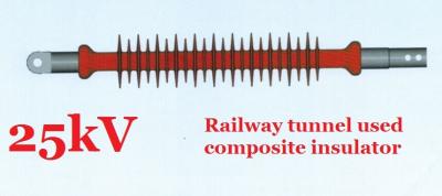 China Long Rod Railway Insulators 25kv , Red Composite Polymeric Insulators for sale