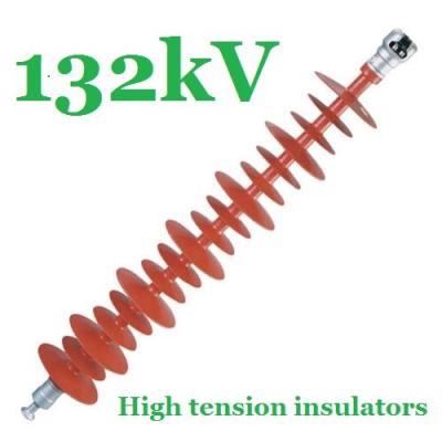 China Safety 132kV Composite Polymer Insulator , Red IEC61109 Powerline Insulators for sale