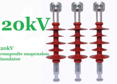 China Red 20kV Polymer Suspension Insulators Minimum Creepage Distance 750mm for sale