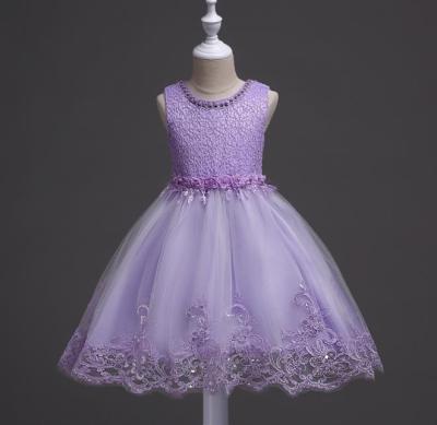 China JL00006 Breathable Flower Girl's Flower Princess Children's Middle School Dress Lace Fluffy Performance Dress for sale