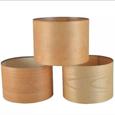 China Modern Decorative Handmade Cylinder Wood Veneer Drum Lampshade for sale