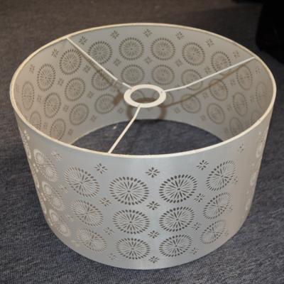 China Modern Cylindrical Shape Laser Cutting PVC Material Lamp Shade For Pendent Lamp Or Desk Lamp for sale