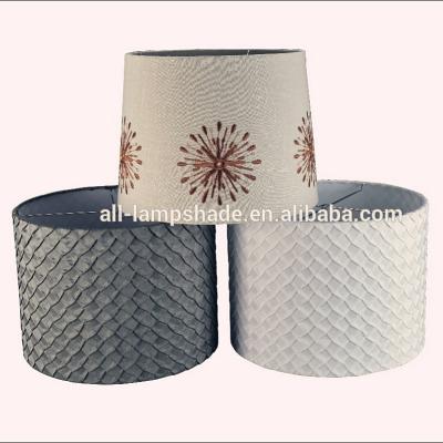 China Antique Embroidery Fabric Canvas Lampshade and Faux Fish Scale Style Silk Lampshades for sale