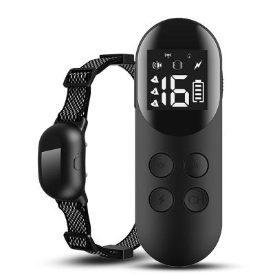 China Viable Rechargeable Bark Dog Training Equipment Bark Control Puppy Collar Shock Dog Training Collar With Remote Waterproof for sale