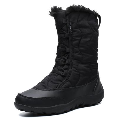 China CUSHIONING Outdoor Snow Boots Women Winter Cotton Waterproof Non-slip Boots New Warm Women's Mid-tube Plus Velvet Padded Waterproof Shoes for sale