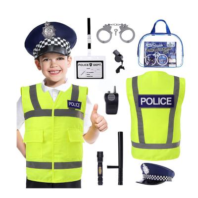 China Halloween Party Cosplay Role Playing Fancy Role Play Outfits Dress Up Kids Policeman Cosplay Party Career Police Uniform Costume For Carnival Party for sale