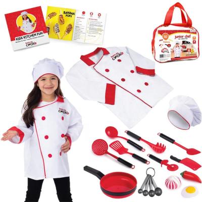 China Cute Chef Costume Cooking Set Kids Fun Educational Gift Pretend Play Toy Children Chef Preschool Dress Up Toys For 3-7 Years for sale