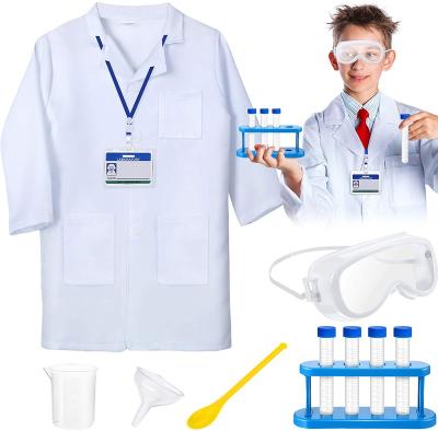 China Wholesale 11 Piece Children's Scientist Costume Dress up Costume Accessory For Laboratory Costume Scientist Girls Boys Girls Science Experiment Role Play for sale