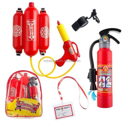 China Summer Play Toy/Pretend Play Toy 5pcs Deluxe Fireman Toy Set,Kids Summer Backpack Toys Water Gun for sale