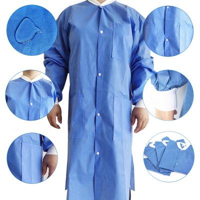 China Wholesale hospital pink blue white blue black sms pp medical disposable lab coat for sale