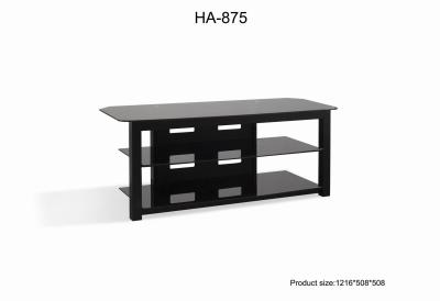 China Size 1216*508*508mm TV Media Stand With 3 Shelves / Tempered Glass for sale