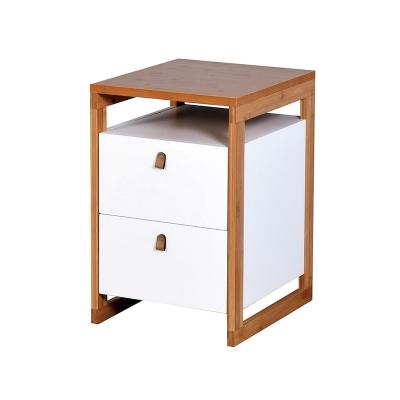 China Modern Design Adjustable Bamboo File Cabinet 2 Drawer(The Other) White Wood Cabinet for sale