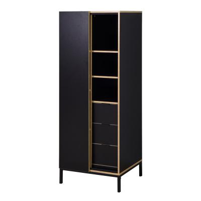 China New Arrived Convertible Wooden Black Tall Drawers Sliding Door With Storage Wardrobe Storage Organizer for sale