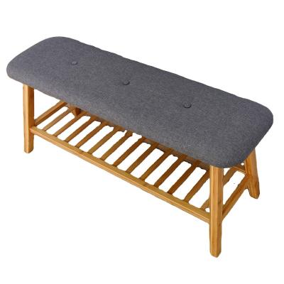 China Factory Multifunctional Hot Sales Durable Wooden Shoe Storage Bench With Cushion for sale