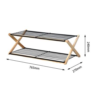 China Foldable 2 Tier Shoe Rack With Steel Shevels Wholesale for sale