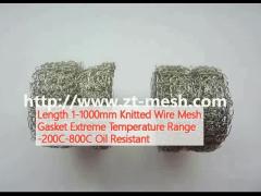 Length 1-1000mm Knitted Wire Mesh Gasket Extreme Temperature Range -200C-800C Oil Resistant