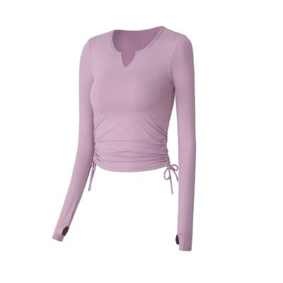 China 2021 New Arrival Breathable Women Long Sleeve Yoga Sports T-shirt Fitness Yoga Overalls for sale