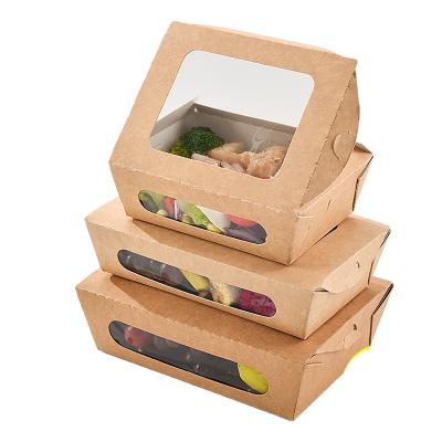 China Disposable custom packaging paper fruit salad box salad dressing take away food paper box for sushi for sale