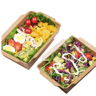 China Disposable Bamboo Box With Lid Chinese Noodle Box With Lid Salad Packing Box With Lid for sale