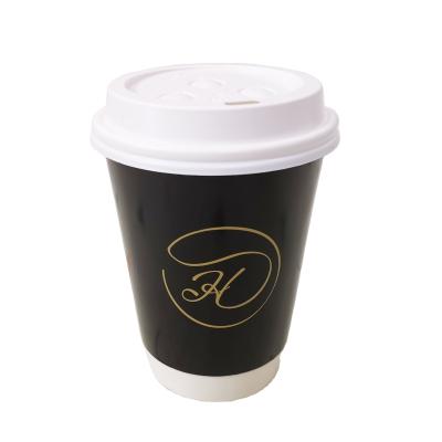 China Hot Selling Disposable Double Wall Paper Cups With Lid With Logo Printing for sale