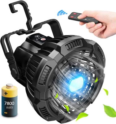 China Wholesale New Arrival Outdoor/Indoor Portable Hook Camping Lamp Fan Battery Operated or USB Recharging Camping Fans with Led Light for sale