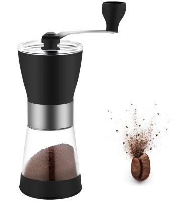 China WITH LID Professional Compact Travel Grinder Ceramic Burr Hand Coffee-Grinder Mill Portable Turkish Coffee Grinder for sale