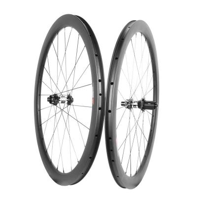 China Road Bikes Wheelset Road Bike Road Wheels Disc Brake Clincher Tube 50mm Depth Carbon Fiber Rims Wheelset 700c Carbon 25mm Width for sale