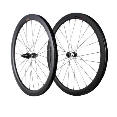 China Road Bicycles Customized Carbon Wheelset 700c Road Bike 50mm Depth 25mm Width Anvil Disc Brake Bicycle Carbon Wheels for sale