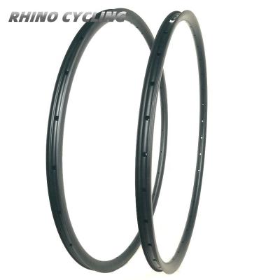 China Asymmetric Mountain Bikes Carbon Rim 29er 37mm Wide Asymmetric Carbon Rim Hookless Enduro MTB for sale