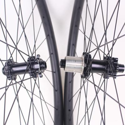 China M42 carbon disc hub carbon wheelset width 29er mountain bikes 31 fiber bike asymmetric hookless mtb wheelset for mtb bike for sale