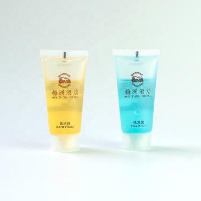 China Home Hotel Spa Hotel Bathroom Moving Accessories 20ml Plastic Cosmetic Tube Shampoo And Bath Foam In Tube for sale